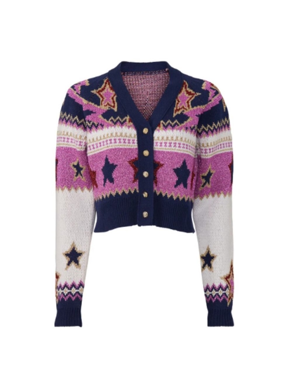 Paco Rabanne Star-Print Sparkly Cropped Cardigan